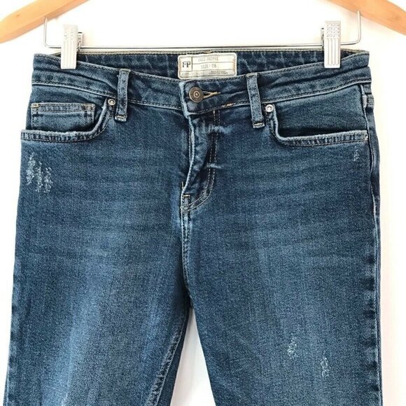 Free People Flare Ankle Jeans Blue Medium Wash 26 - Picture 2 of 9